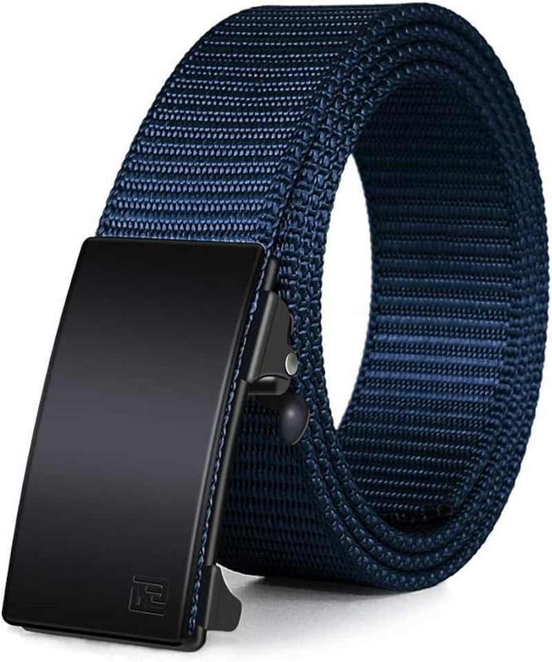 【Official Specials】Fairwin Men'S Ratchet Web Strap Micro-Adjust 1.25" Nylon Auto Buckle Sleek Golf & Casual Style Trendy Must-Have Belts Modern Synthetic Local Warehouse