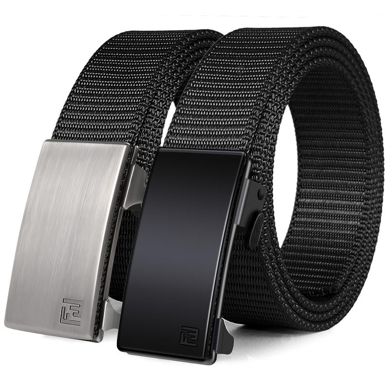 【Official Specials】Fairwin Men'S Ratchet Web Strap Micro-Adjust 1.25" Nylon Auto Buckle Sleek Golf & Casual Style Trendy Must-Have Belts Modern Synthetic Local Warehouse