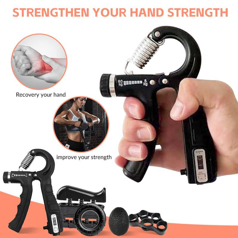 Grip Strength Trainer, Hand Grip Exerciser Strengthener with Adjustable Resistance 11-132 Lbs, Hand Exerciser for Muscle Building and Injury Recovery