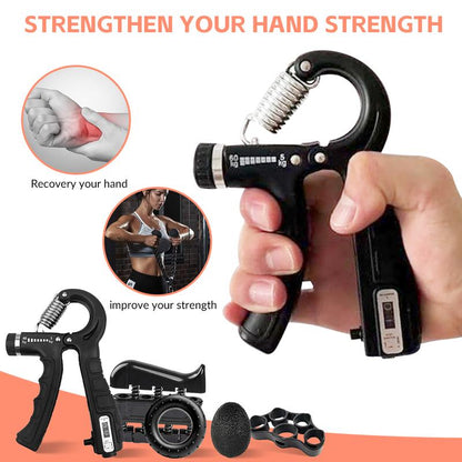 Grip Strength Trainer, Hand Grip Exerciser Strengthener with Adjustable Resistance 11-132 Lbs, Hand Exerciser for Muscle Building and Injury Recovery