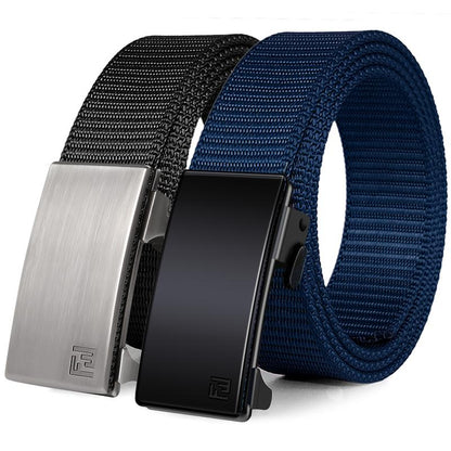 【Official Specials】Fairwin Men'S Ratchet Web Strap Micro-Adjust 1.25" Nylon Auto Buckle Sleek Golf & Casual Style Trendy Must-Have Belts Modern Synthetic Local Warehouse