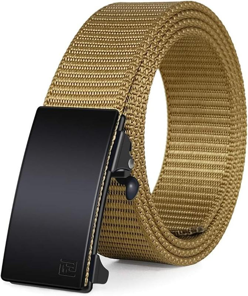 【Official Specials】Fairwin Men'S Ratchet Web Strap Micro-Adjust 1.25" Nylon Auto Buckle Sleek Golf & Casual Style Trendy Must-Have Belts Modern Synthetic Local Warehouse