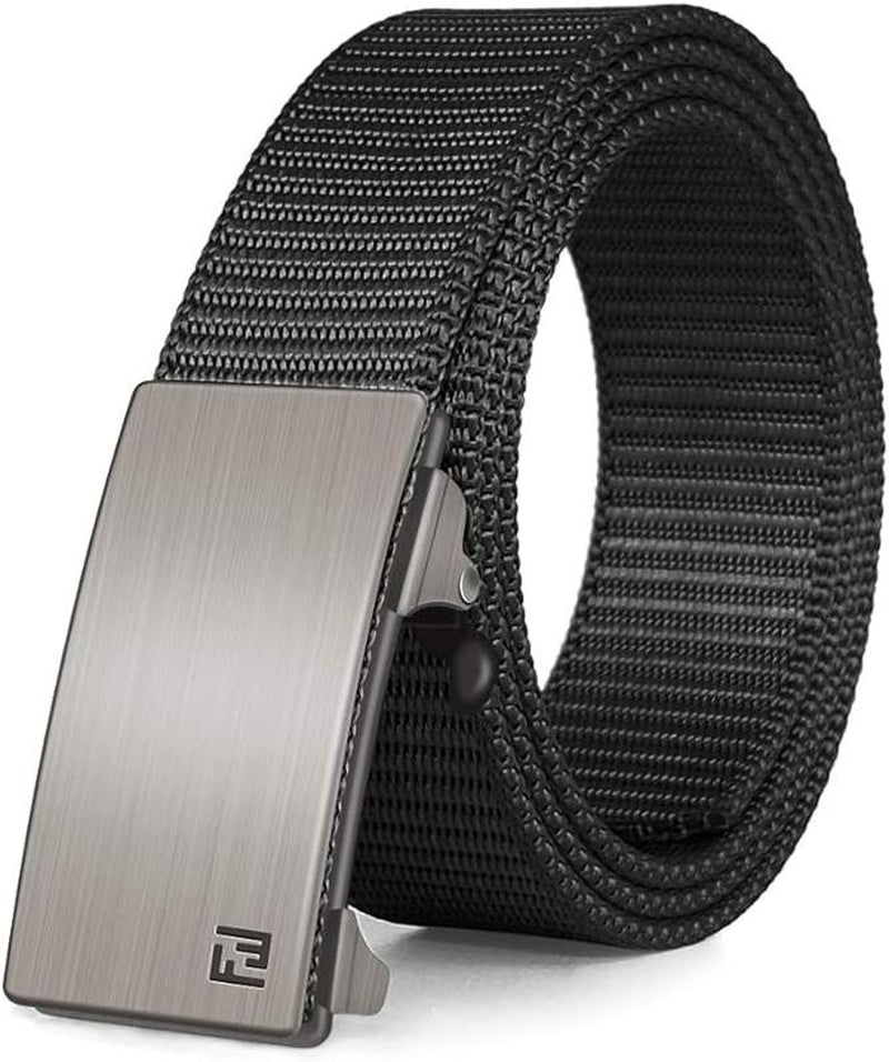 【Official Specials】Fairwin Men'S Ratchet Web Strap Micro-Adjust 1.25" Nylon Auto Buckle Sleek Golf & Casual Style Trendy Must-Have Belts Modern Synthetic Local Warehouse