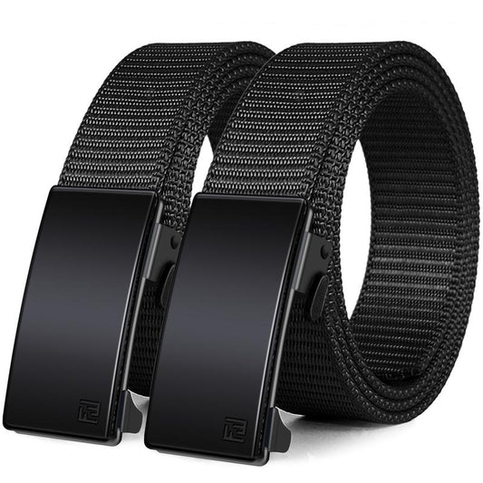 【Official Specials】Fairwin Men'S Ratchet Web Strap Micro-Adjust 1.25" Nylon Auto Buckle Sleek Golf & Casual Style Trendy Must-Have Belts Modern Synthetic Local Warehouse