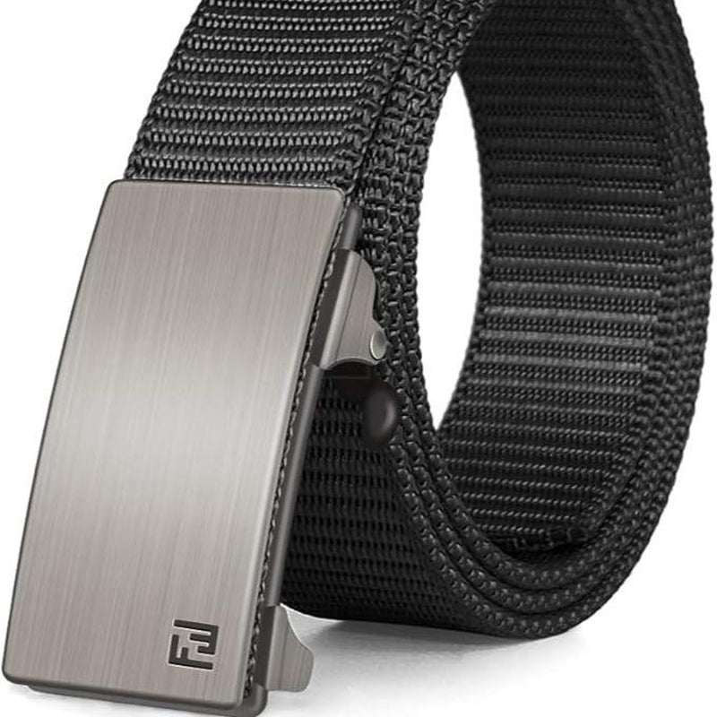 【Official Specials】Fairwin Men'S Ratchet Web Strap Micro-Adjust 1.25" Nylon Auto Buckle Sleek Golf & Casual Style Trendy Must-Have Belts Modern Synthetic Local Warehouse