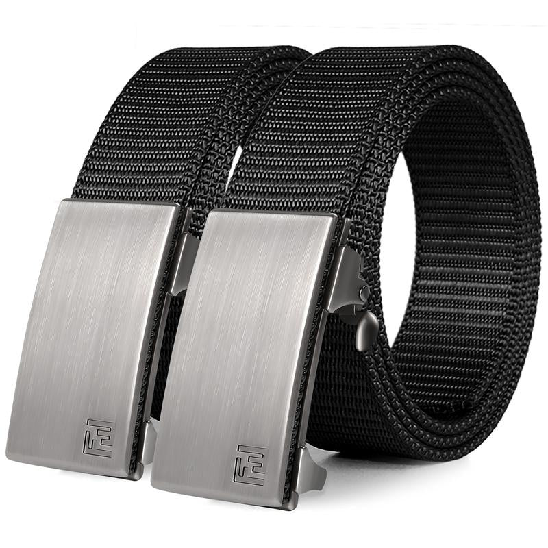 【Official Specials】Fairwin Men'S Ratchet Web Strap Micro-Adjust 1.25" Nylon Auto Buckle Sleek Golf & Casual Style Trendy Must-Have Belts Modern Synthetic Local Warehouse