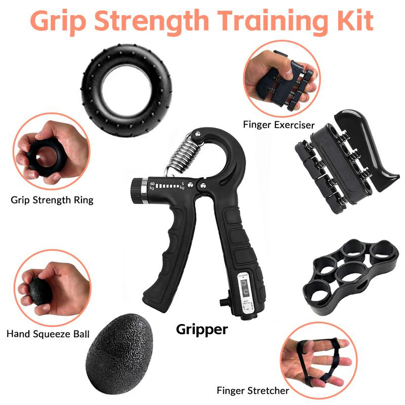 Grip Strength Trainer, Hand Grip Exerciser Strengthener with Adjustable Resistance 11-132 Lbs, Hand Exerciser for Muscle Building and Injury Recovery