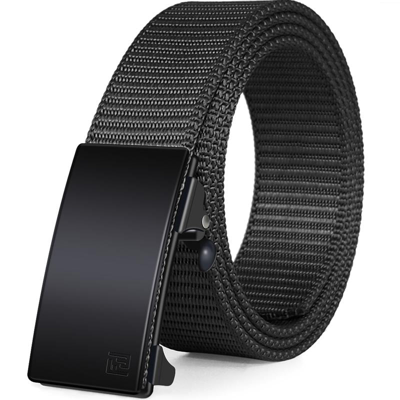 【Official Specials】Fairwin Men'S Ratchet Web Strap Micro-Adjust 1.25" Nylon Auto Buckle Sleek Golf & Casual Style Trendy Must-Have Belts Modern Synthetic Local Warehouse