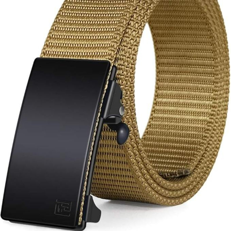 【Official Specials】Fairwin Men'S Ratchet Web Strap Micro-Adjust 1.25" Nylon Auto Buckle Sleek Golf & Casual Style Trendy Must-Have Belts Modern Synthetic Local Warehouse