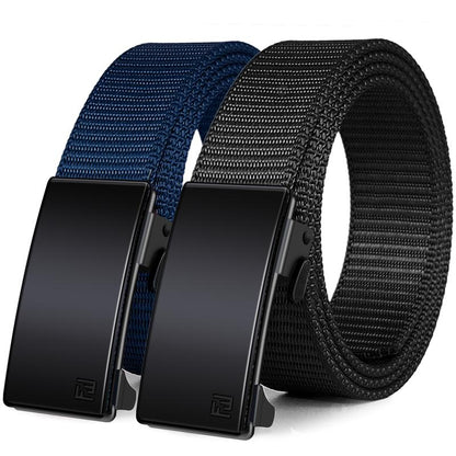 【Official Specials】Fairwin Men'S Ratchet Web Strap Micro-Adjust 1.25" Nylon Auto Buckle Sleek Golf & Casual Style Trendy Must-Have Belts Modern Synthetic Local Warehouse